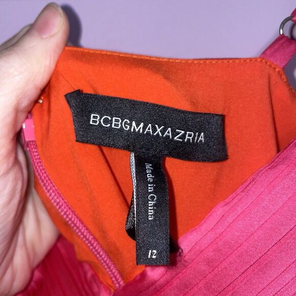 BCBGMaxazria Cut Out Mini Dress Cherry Tomato Women Size 12 Cocktail Event Artsy - Picture 4 of 10